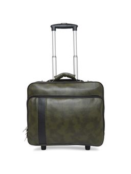 MBOSS - Faux Leather 2 Wheel Overnighter Laptop Trolley Travel Bag