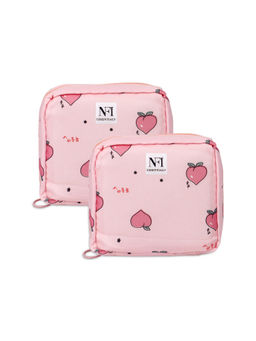 NFI Essentials - Pink Pack of 2 Printed Women Portable Sanitary Napkin Pouch