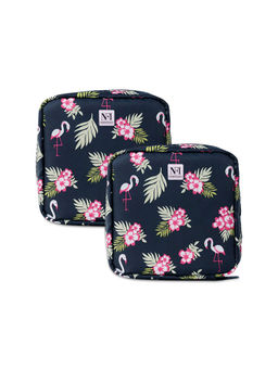 NFI Essentials - Navy Blue Pack of 2 Printed Women Portable Sanitary Napkin Pouch