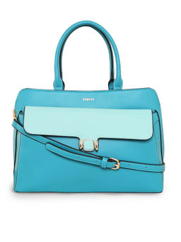 ESBEDA - Blue & Light Blue Color Structured Regular Top Handle Handbag For Women (M)