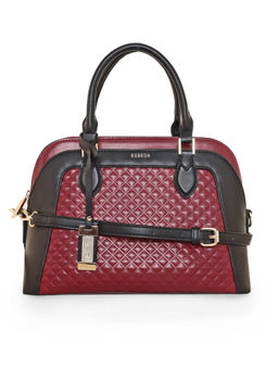 ESBEDA - Maroon Black Color Lisa Quilted Handbag For Women (M)