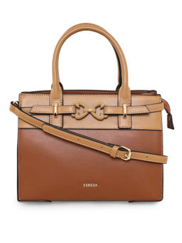 ESBEDA - Tan Camel Color Organizational Daytona Handbag For Women (M)