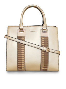 ESBEDA - Gold Color Engraved Top Handle Handbag For Women (M)