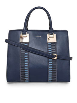 ESBEDA - Navy Blue Color Engraved Top Handle Handbag For Women (M)