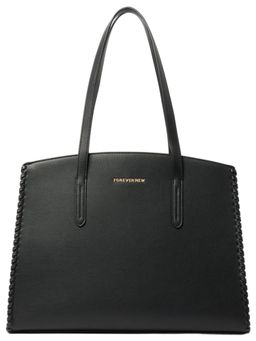 Forever New - Wylie Whipstitch Laptop Black Tote Bag