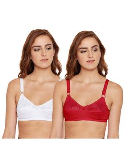 Bodycare - Pack of 2 B-C-D Cup Bra In Red & White Colour