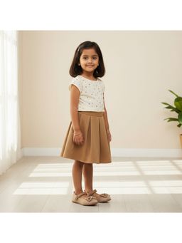 BOYZ N GALZ - Girls Beige Rhinestone Ballerina