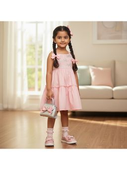 BOYZ N GALZ - Girs Pink Glitter Bow Loafers