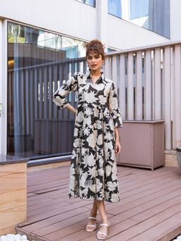 Aravalii - Black Botanical Tier Dress