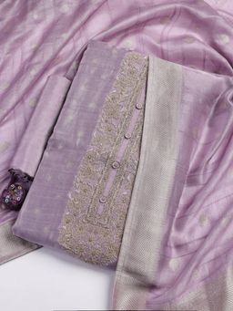 MEENA BAZAAR - Embroidered Unstitched Kurta with Unstitched Bottom and Dupatta