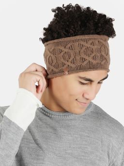 Bharatasya - Brown Cable Knit Woolen Headband Earwarmer