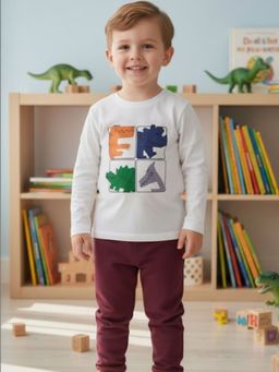 Oh Rare - White Printed Regular T-Shirt and Pant