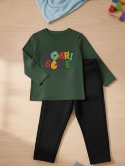 Oh Rare - Green Printed Regular T-Shirt and Pant