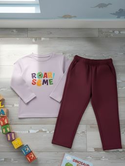 Oh Rare - Purple Printed Regular T-Shirt and Pant