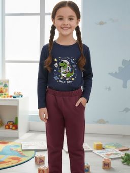 Oh Rare - Navy Blue Printed Regular T-Shirt and Pant