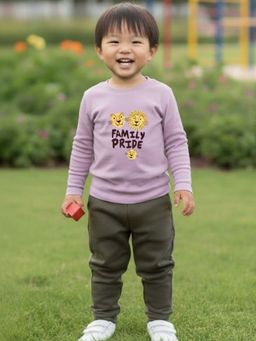 Oh Rare - Purple Printed Regular T-Shirt and Pant
