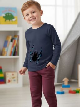 Oh Rare - Navy Blue Printed Regular T-Shirt and Pant