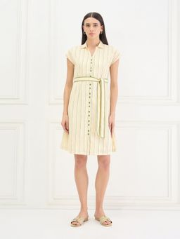 ELLE - Yellow Stripes Relaxed Dress