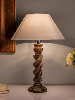 Homesake - Black Twister Table Lamp White Shade