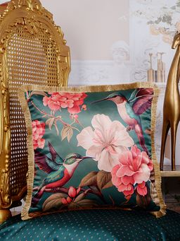 THE WHITE INK DECOR - Satin Cushion Cover Tropical Paradise Inspiration (16X16)