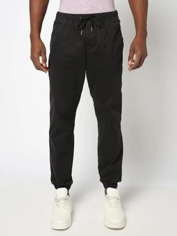GAP - Black Cotton Solid Casual Joggers