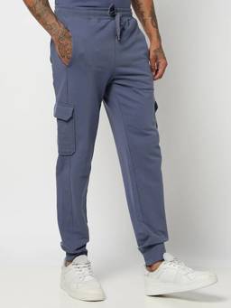 GAP - Blue Knitted Solid Casual Joggers