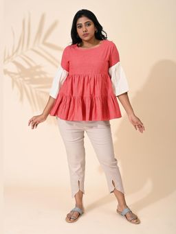 Maba India - Women Orange Cotton Tunic