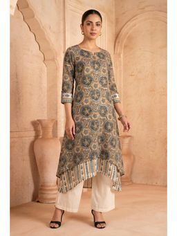 PANCHRANGA - Multi-Color Neelambara Mosaic Mulmul Layered Kurta