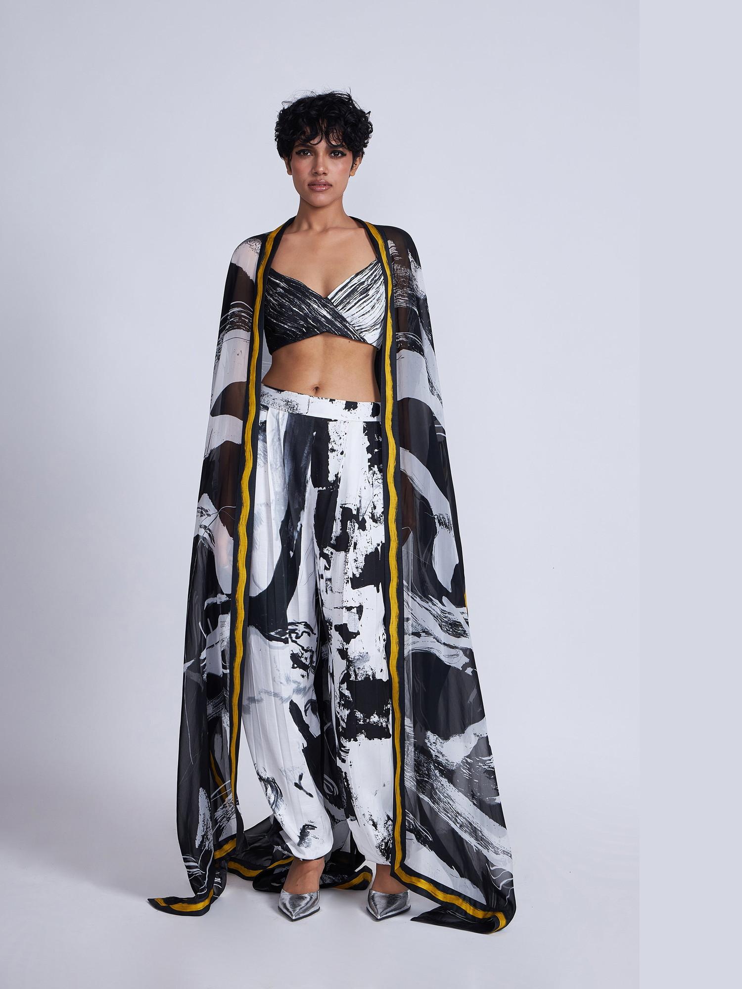 Multi Color Tazaki Full Sleeves Cape-image-7