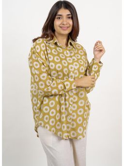 The Indian Ethnic Co. - Ruhi Green Batik MulMul Anit-Fit Shirt