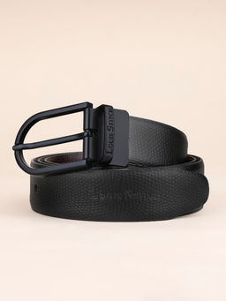 Louis Stitch - Men Black And Brown Textured Leather Reversible Formal Belt
