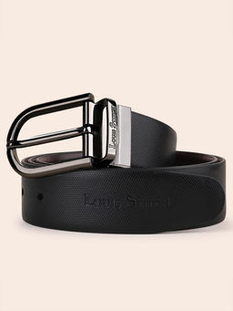 Louis Stitch - Mens Black & Brown Formal Italian Leather Reversible Belt