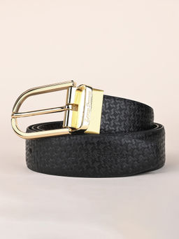 Louis Stitch - Mens Black & Brown Formal Italian Leather Reversible Belt