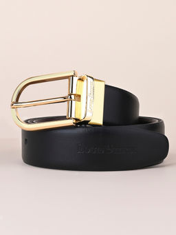 Louis Stitch - Mens Black & Brown Formal Italian Leather Reversible Belt
