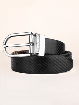 Louis Stitch - Mens Black & Brown Formal Italian Leather Reversible Belt