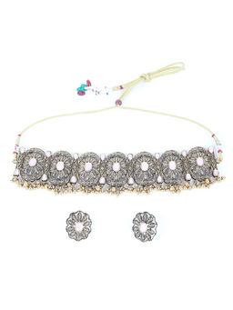Odette - Multi-Color Faux Stone Indian Choker Jewellery Set