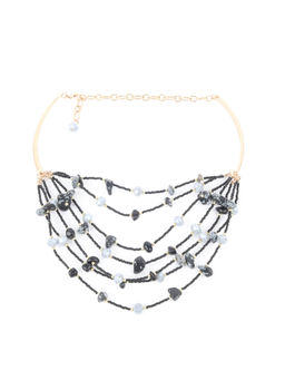 Odette - Black Beaded Western Choker Necklace