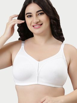 Enamor - AB75 M-Frame Jiggle Control Full Support Supima Cotton Bra Non-Padded Wirefree - White