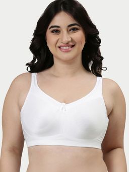Enamor - FB12 Smooth Super Lift Full Support Bra - Non-Padded Wirefree Full Coverage - White