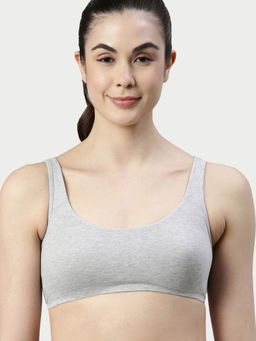 Enamor - Wirefree Non-Padded Sports Bra - Grey Melange