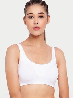 Enamor - SB06 Low Impact Cotton Sports Bra Non-Padded & Wirefree - White
