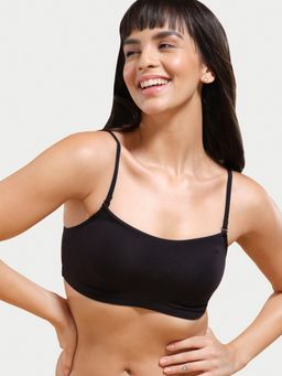 Enamor - A022 Cami Non-Padded & Wirefree Cotton Bra - Black