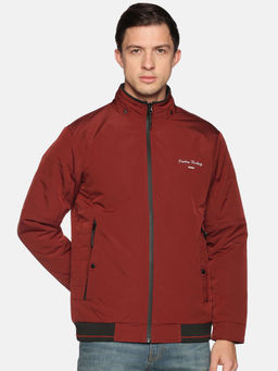 SHOWOFF - Men's Casual Maroon Solid Jacket