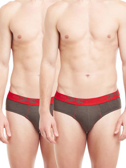 BODYX - Mens Solid Cotton Briefs Brown (Pack of 2)