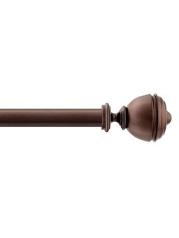 Deco Window - 36-66 Curtain Rod Stacked Round Brown