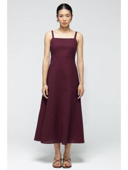 Botnia - Fiora Linen Dress : Merlot