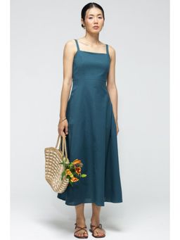 Botnia - Fiora Linen Dress : Teal Blue