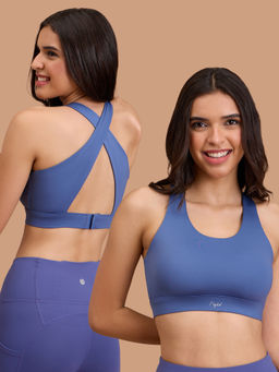 Nykd by Nykaa - Ultimate Cross Back Sports Bra with Removable Cups NYK909 Blue
