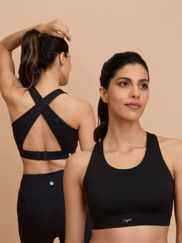 Nykd by Nykaa - Ultimate Cross Back Sports Bra with Removable Cups NYK909 Black