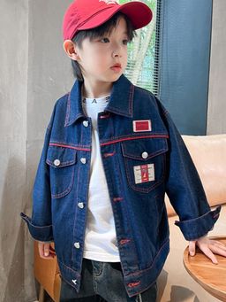 Hopscotch - Boys Blue Solid Full-Sleeve Denim Jacket